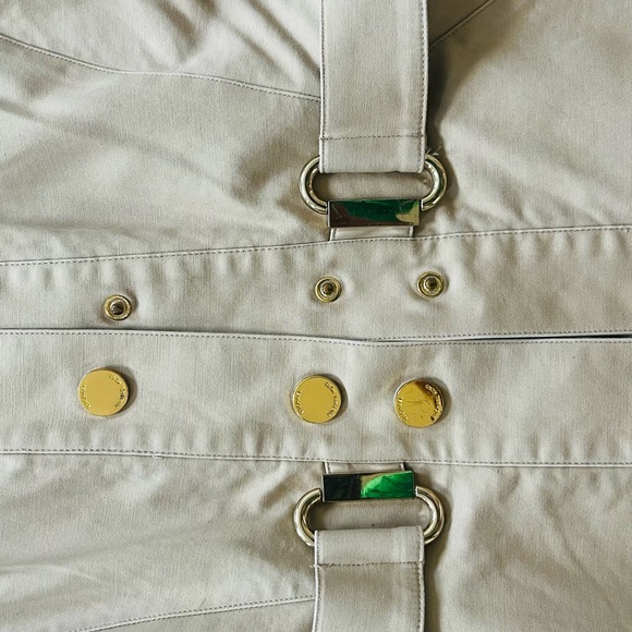 EUC - Michael Kors Tan Sleeveless Snap Front Stretch Cotton Dress - Picture 7 of 10